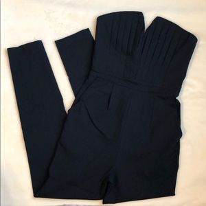 Caribbean Queen Navy Blue Strapless Jumpsuit : S